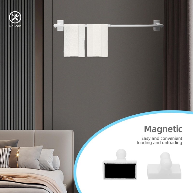 Multi-Use Adjustable Magnetic Curtain Rods for Doors, Windows, Tool Boxes,