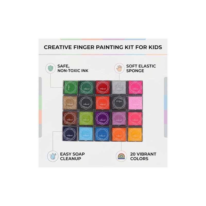 Almohadilla de tinta 20 colores - Kit DIY para sellos