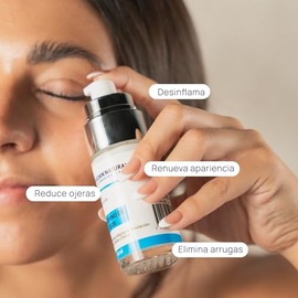Сrema contorno de ojos antiojeras y antibolsas, hidrata y desinflama, ayuda a disminuir ojeras, bolsas y líneas de expresión, para todo tipo de piel, 