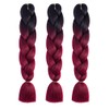 Braiding Hair Ombre Black to Wine Red Kanekalon Braid Hair