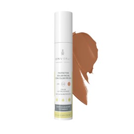 ENVERA Protector Solar Facial Piel Grasa o Mixta FPS 50+ Ultra Matificante Medium | Control de Grasa | Antioxidantes y Primer | Bloqueador Solar con Color Acabado Natural | Resistente al Agua y Sudor 50 ml