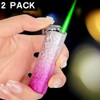 2 PACK Pink Jet Flame Lighter,Refillable Butane Lighter,Cool Jet Torch