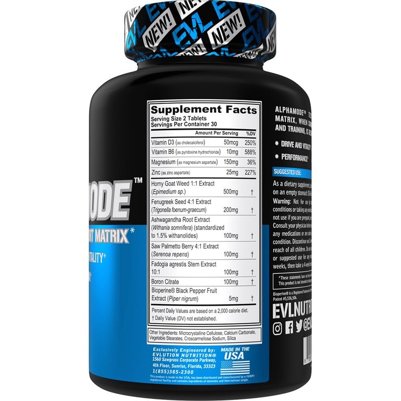 Evlution Evlution Nutrition Alphamode - Support Matrix for Men -