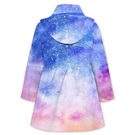 Betusline Girls Rain Jackets Lightweight Waterproof Hooded Trench Coat Windbreaker Raincoats for Girls,Waterproof-Astral Blue,11-12 Years = Tag 160