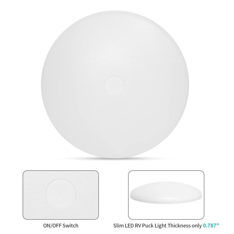 RVZONE 4.5 Inch RV LED Ceiling Puck Light RV Boat