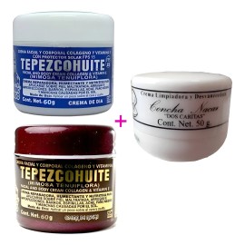 Crema De Tepezcohuite Noche Y Dia 60 G Y Crema Concha Nacar Todo Tipo De Piel Día/noche