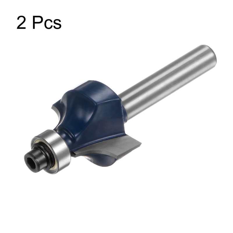sourcing map 2pcs Roundover Router Bit 1/4 Shank 3/16" Radius