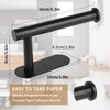 LAYUKI Toilet Paper Holder,Matt Black,Wall Mount,Upgraded Adhesive Toilet Paper Roll
