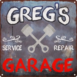 Unbranded Greg's Garage Shop Rust Man Cave Shop Gift Home Decor 12x12 Metal Sign SS153