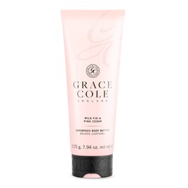 Grace Cole Wild Fig & Pink Cedar Moisturising Body Butter 225ml. Refreshes, moisturises & hydrates. Essential Oils - Vegan and Cruelty Free, No SLS or Parabens - Made In England