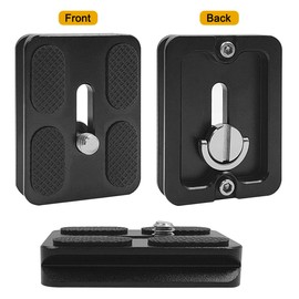 2 PCS Camera PU50 Quick Release Plate + 2 Pcs 1/4"-3/8" Screw, Aluminum Alloy Universal 38mm Camera Plates Mount with 1/4''-20 Screw Fits Arca-Swiss Standard for DSLR Camera Tripod Ball Head, PU-50