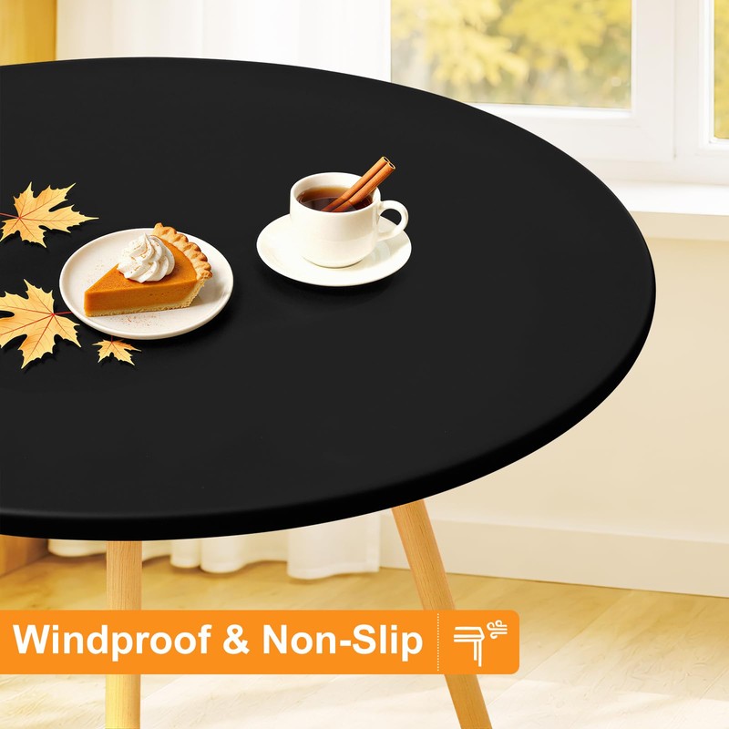Spotjoy Round Spandex Tablecloth with Elastic Fit for 45"-56" Tables