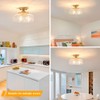 Gold Semi Flush Mount Ceiling Light, 3-Light Close to Ceiling