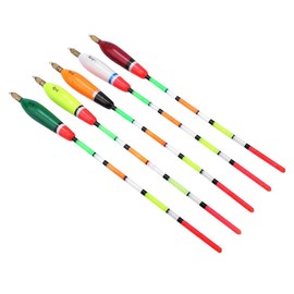 Keenso Fishing Floats Kit, 5PCS Multiple Color Lightweight Balsa Wood Fishing Floats Sensitive High Visibility Fishing Bobber Kit Fishing Bite Indicator Angling Equipment(5+2g)