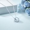 LANBEIDE March Birthstone Necklace for Women, 925 Sterling Silver Round
