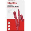 STAPLES Duramark Permanent Marker, Fine Tip, Red, Dozen (ST62951)