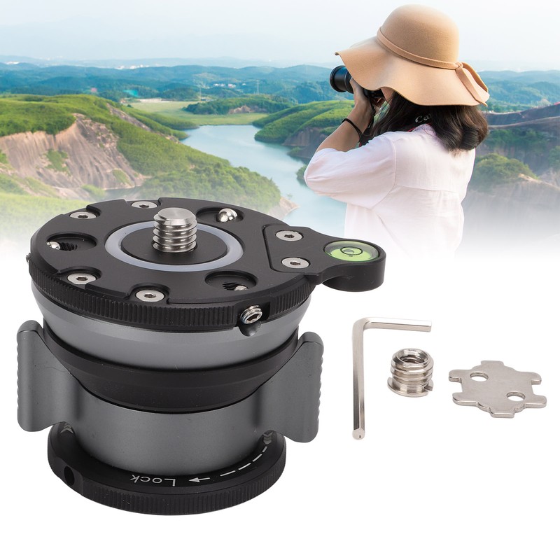 Aluminum Alloy Tripod Leveling Base with Bubble Level for Nikon