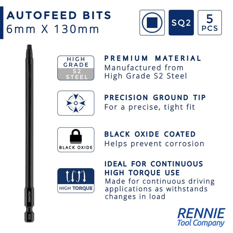 5 x Rennie Tools 130mm Long SQ2 Compatible with Senco