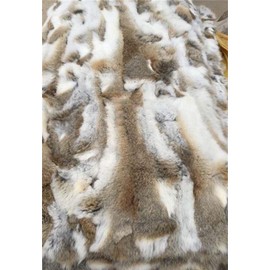 100% Real Rabbit Fur Blanket Rug Real Fur Blanket Carpet Cosy Suitable Throw,Straw Yellow,22' 'x 43''
