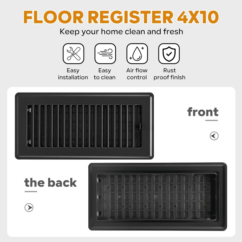 Floor Vent Covers, 6x10 Floor Register, Heavy Duty Steel Walkable