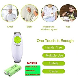 YUET Electric Jar Opener - Portable, Strong, and Hands-Free Automatic Opener for New Sealed Jars - Kitchen Gadget Tool with Large Push Button and Sharp Edge-Free Design (White)