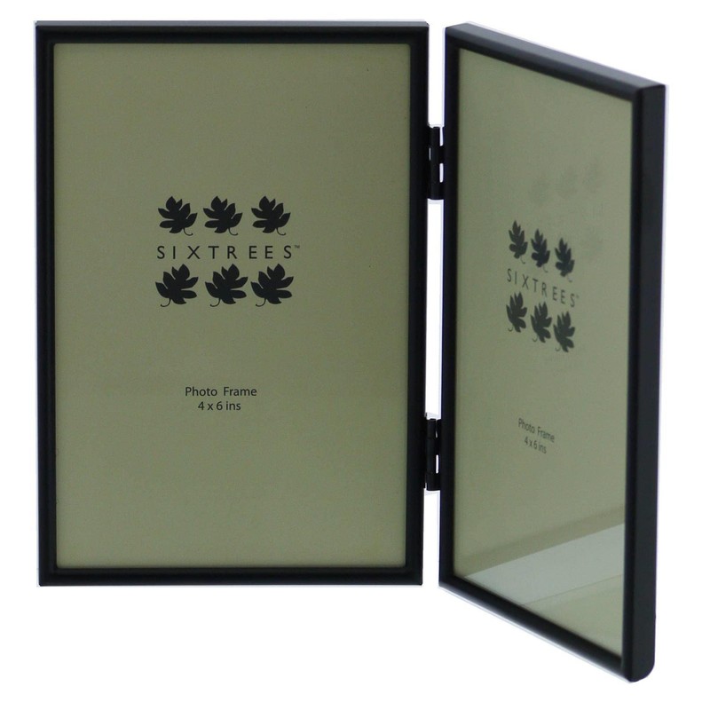 Sixtrees Cambourne 3-400-04 Black Metal Folding Photo Frame for two