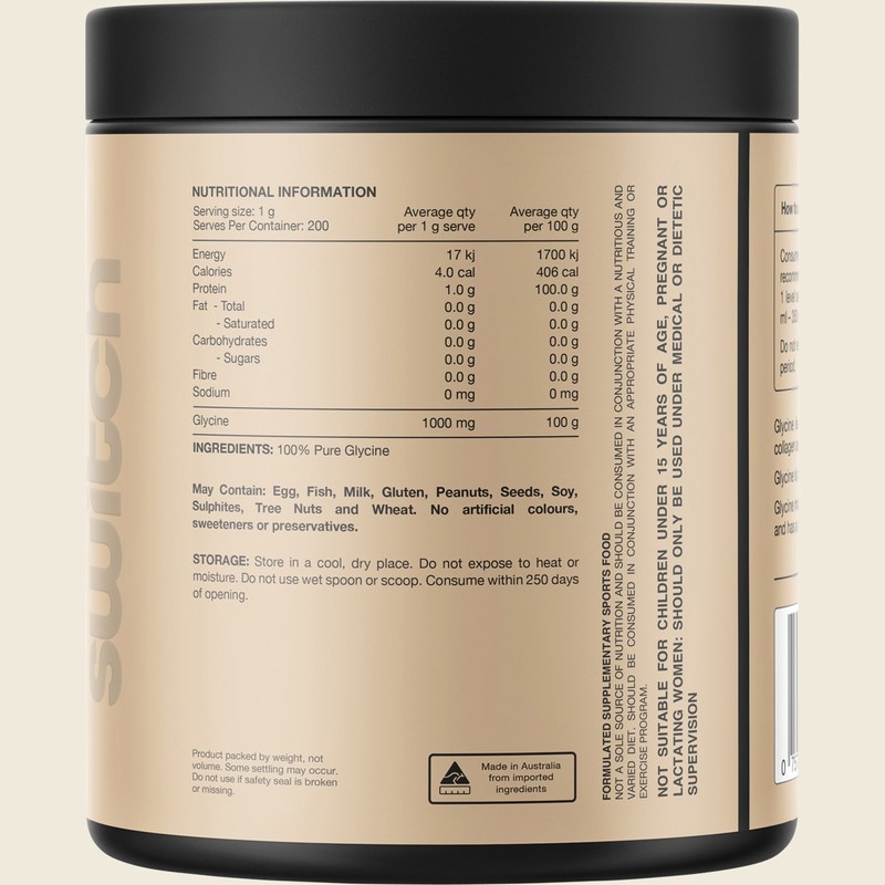 SWITCH NUTRITION Glycine 100% Pure Glycine 200g