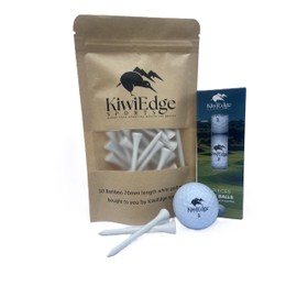 KiwiEdge Sports Golf Balls and Golf Tees pack | Pack contains 3 balls and 30 tees | Golf Gifts and Golf Accessories | Suitable for all ages | Men and Women | For beginners upward