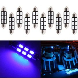 cciyu 39mm Festoon LED Bulbs 5730-6 SMD LED Bulb Dome Map Interior Light Lamp D6423 6461 DE3423 DE3425 LED Light Bulbs,10Pack Blue