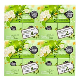 Shower Mate 샤워메이트 비누 리프레시 올리브 앤 그린티 100g x16개 Shower Mate Refresh Olive and Green Tea Soap 100g x 16 pieces