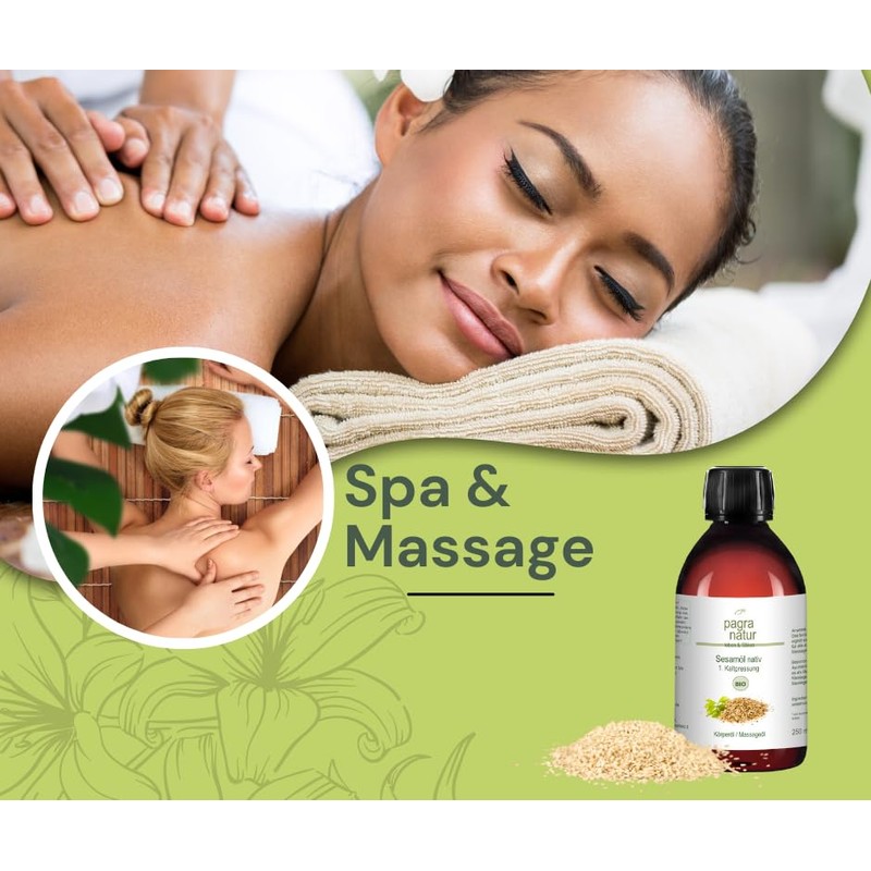 pagra natur Massage Oil Sesame Oil Organic Virgin 1st Cold