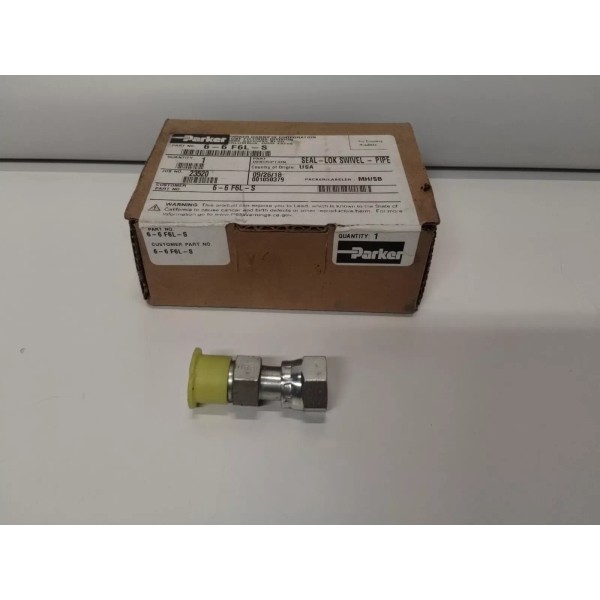 Parker 6-6 F6l-S Swivel Connect,Zinc Steel, Fem. Orfsxm,3/8In