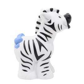 Fisher-Price Replacement Part for Collectible Little People Zoo Animals Playset 77984 - Replacement Black and White Zebra Figure with Blue Bow on Tail