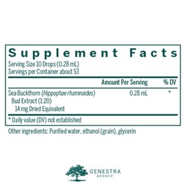 Genestra Brands Sea Buckthorn Bud | Herbal Supplement | 0.5 fl. oz.