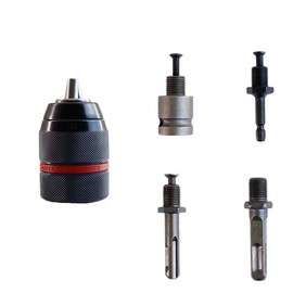 Ptazucv 1.5-13mm Keyless Drill Chuck Duty 1/2''-20UNF, With 3/8" SDS-Plus Shank,1/4 "Hex Handle 1/2" Socket Square Wrench Adapter,For Impact Driver, Electric Drill, Hammer Drill