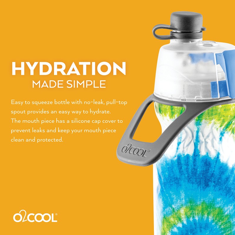 O2COOL Mist 'N Sip Misting Water Bottle 2-in-1 Mist And