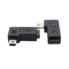 ViViSun Mini USB to Micro USB Adapter, Set of 2, Mini (Male) to Micro (Female) Adapter, 90° L Type (Left L)