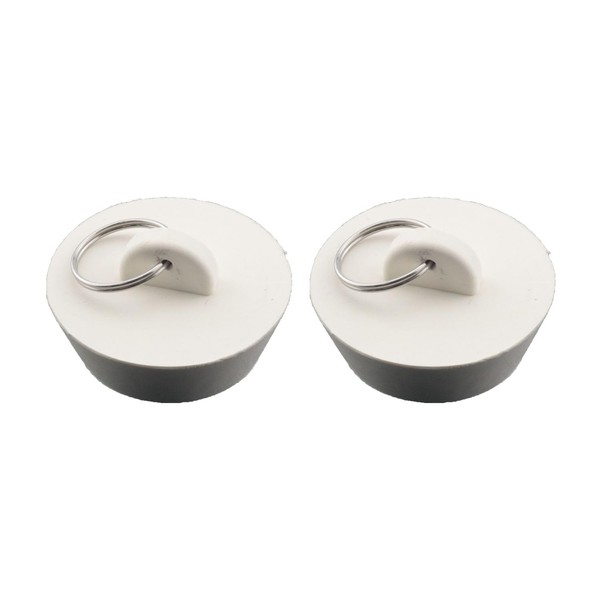 WELWIK 2PCS 1-5/8 Inch White Rubber Drain Plugs Bathroom Sink/Tub
