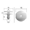 Boston BC5313 Auto Parts Trim Clips, White, 10 per Bag