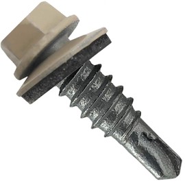 14 x 7/8" Surrey Beige - Stitch Tek Metal to Metal Type #1 Roofing Screws - Hex Washer Head - Drill Point - 9/16" EPDM Washer. 1 x 250 Count Bag - 250 Screws