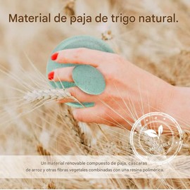 Massagebürste für Kopfhaut, Shampoobürste, Duschbürste, Peeling, Massagegerät, mit Silikonborsten, Weizenfaser, biologisch abbaubar (grün)