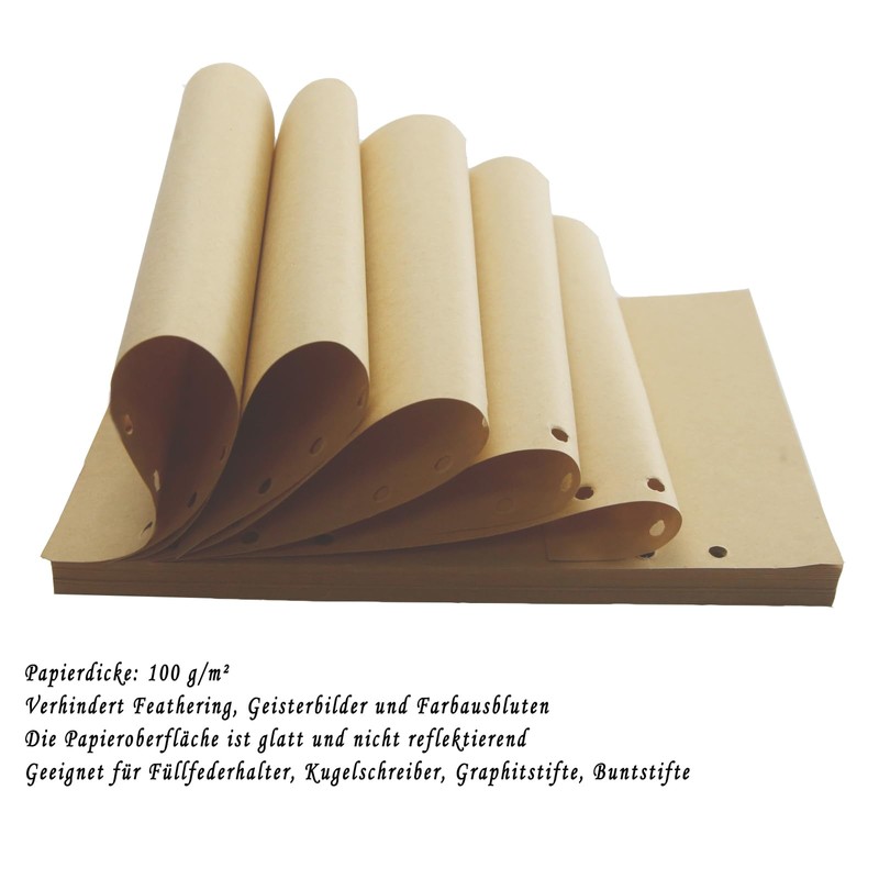 YFLeomry A5 Paper Kraft Paper 80 Sheets Ring Binder A5