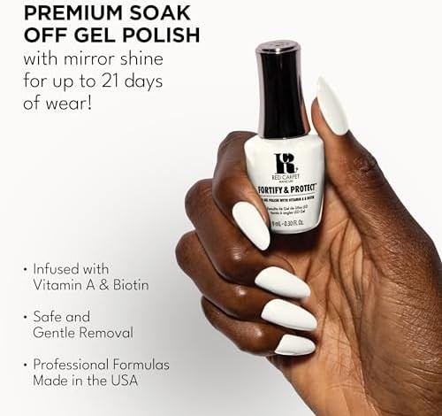 RC Red Carpet Manicure Esmalte de Uñas LED GEL White Not Blanco Francés Crema 9 ml