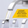 Wall-Mounted Bathroom Sink Faucet Brushed Nickel Waterfall Bathroom Faucet Solid