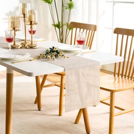 LRartdeco Beige Table Runner, Modern, Table Runner, Washable, Heat-Insulated PVC, Table Runners Table Decoration, for Garden Party, Low Table, Patio Table, 30 x 180 cm