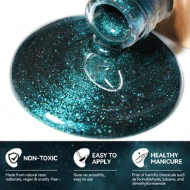 Bevimee Cat Eye Nail Polish Air Dry Fast, Cateye Magnetic Nail Polish Quick Dry Green Nail Lacquer Non-Gel Long Lasting Nail Concealer Polish for Women Girls DIY Home 12ML