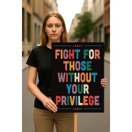Fight for Those Without Your Privilege Protest Sign, Anti-Trump, Political Activist Rally Sign, Resist Racism, Resist Fascism Protest Poster