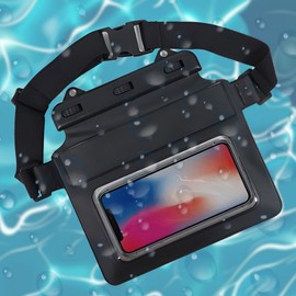 Transparent Waterproof Crossbody Hip Bag Phone Pouch for Beach & Swimming Waterproof Bag Black