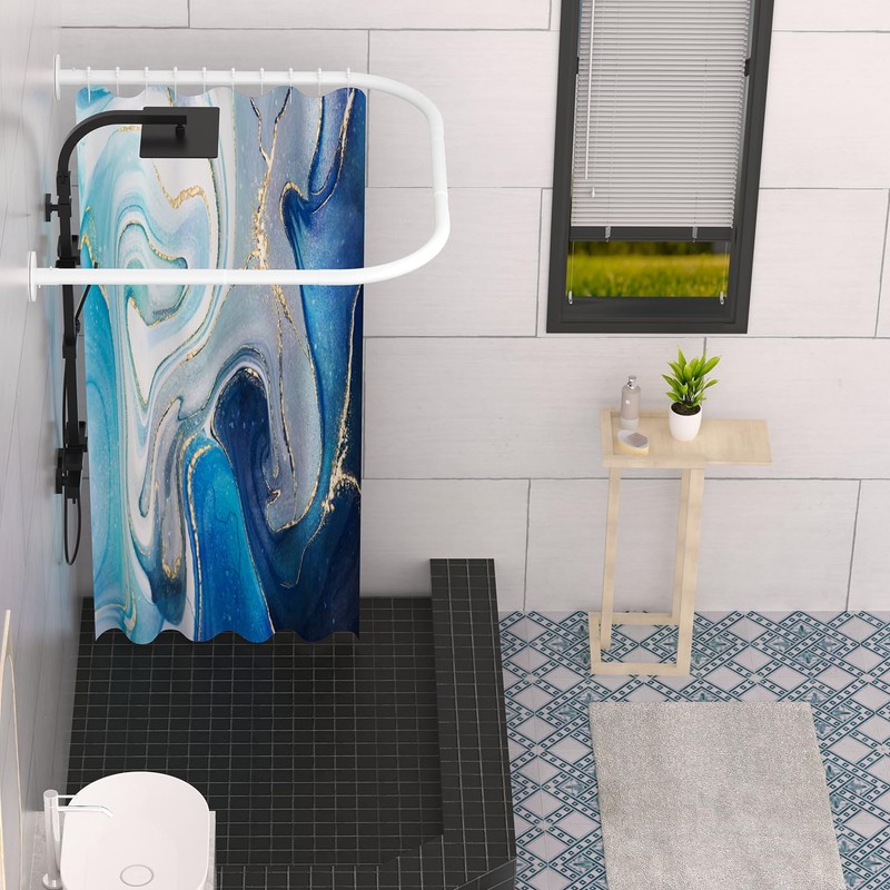 Tanxih U Shower Curtain Rod Adjustable Stainless Steel U Shaped