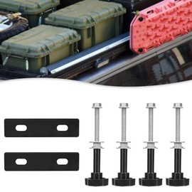 Traction Board Mounting Kit, Universal Recovery Board Mounting Kit Including 4pcs Safety Lockable Traction Board Mounting Pins and 2pcs Metal Base Bracket for All Off-Road Recovery Boards